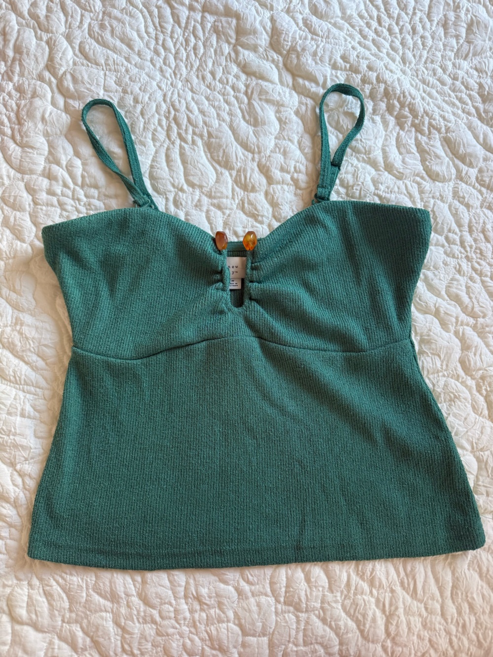 a new day Teal Sleeveless Knit Cami with Accent Beads